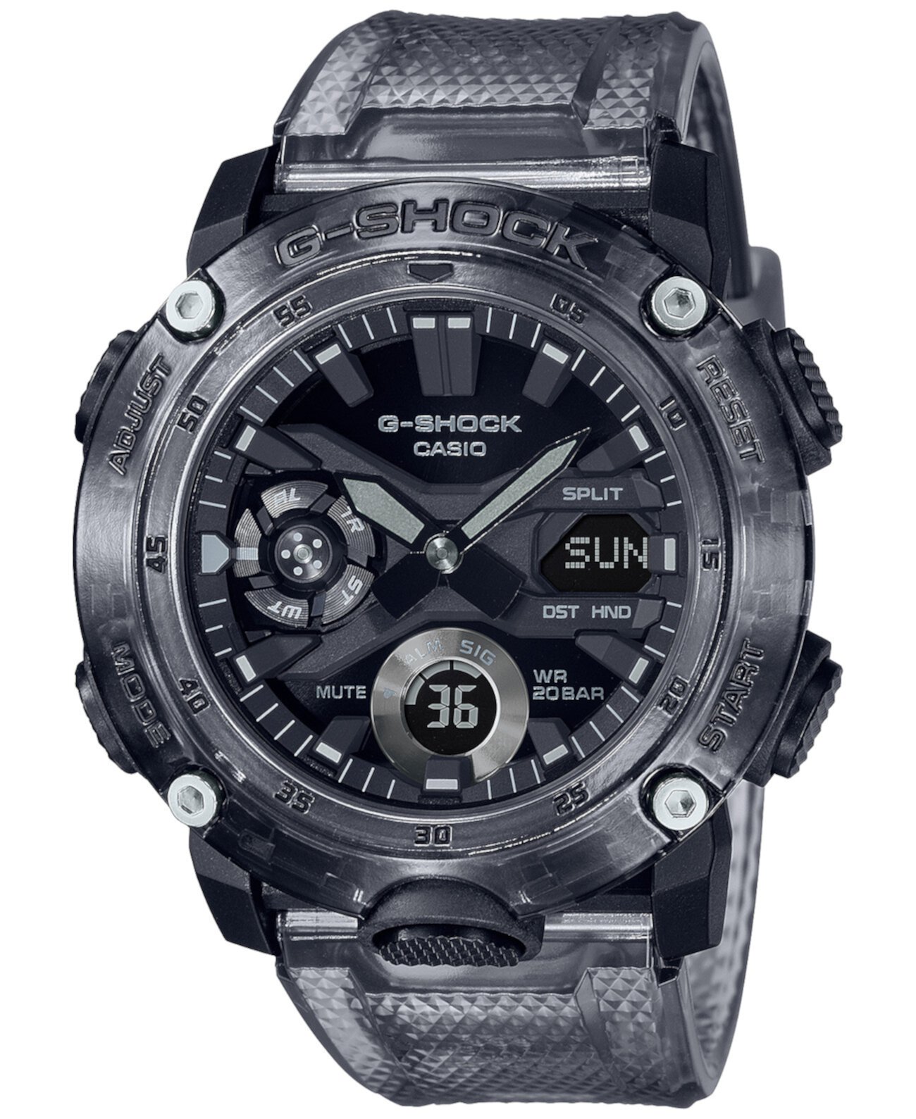 Мужские аналогово-цифровые часы из полупрозрачной дымчатой смолы 48,7 мм G-Shock