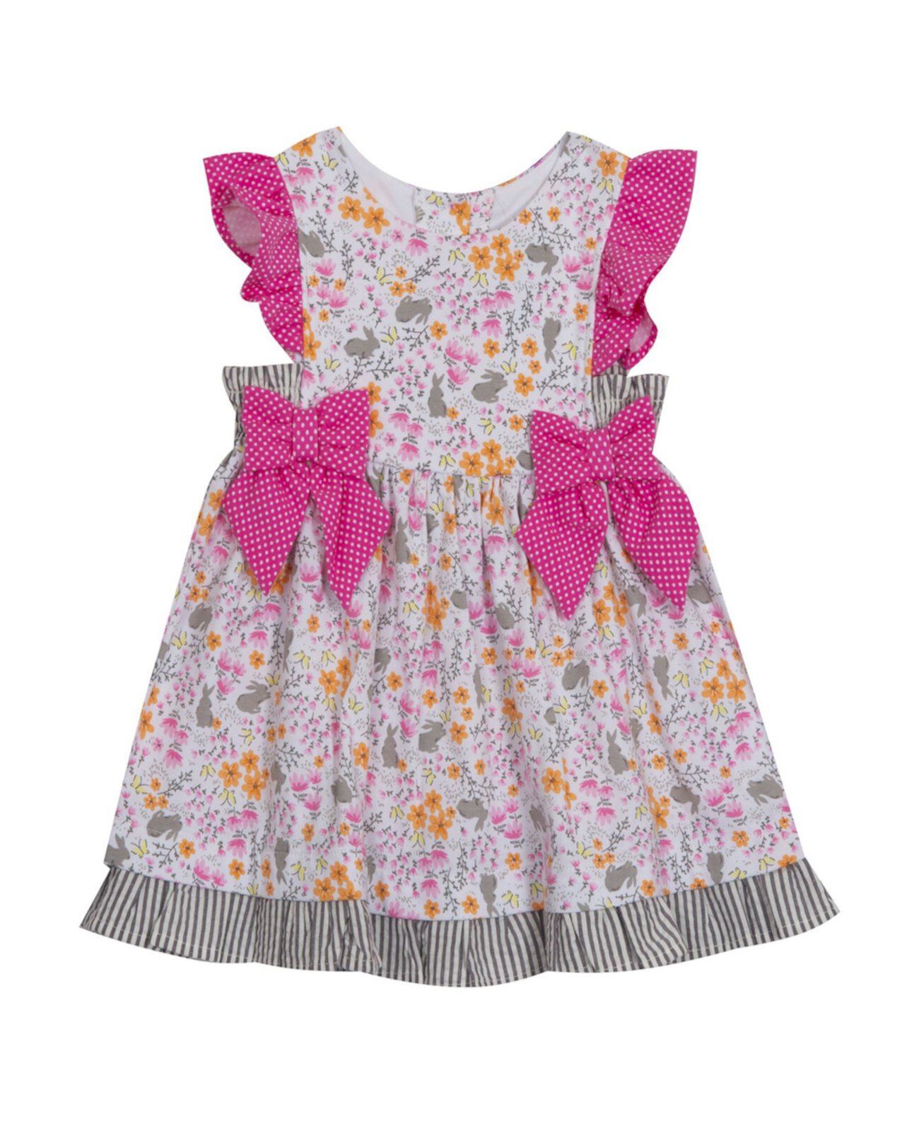 Платье с принтом кролика для маленьких девочек Rare Editions