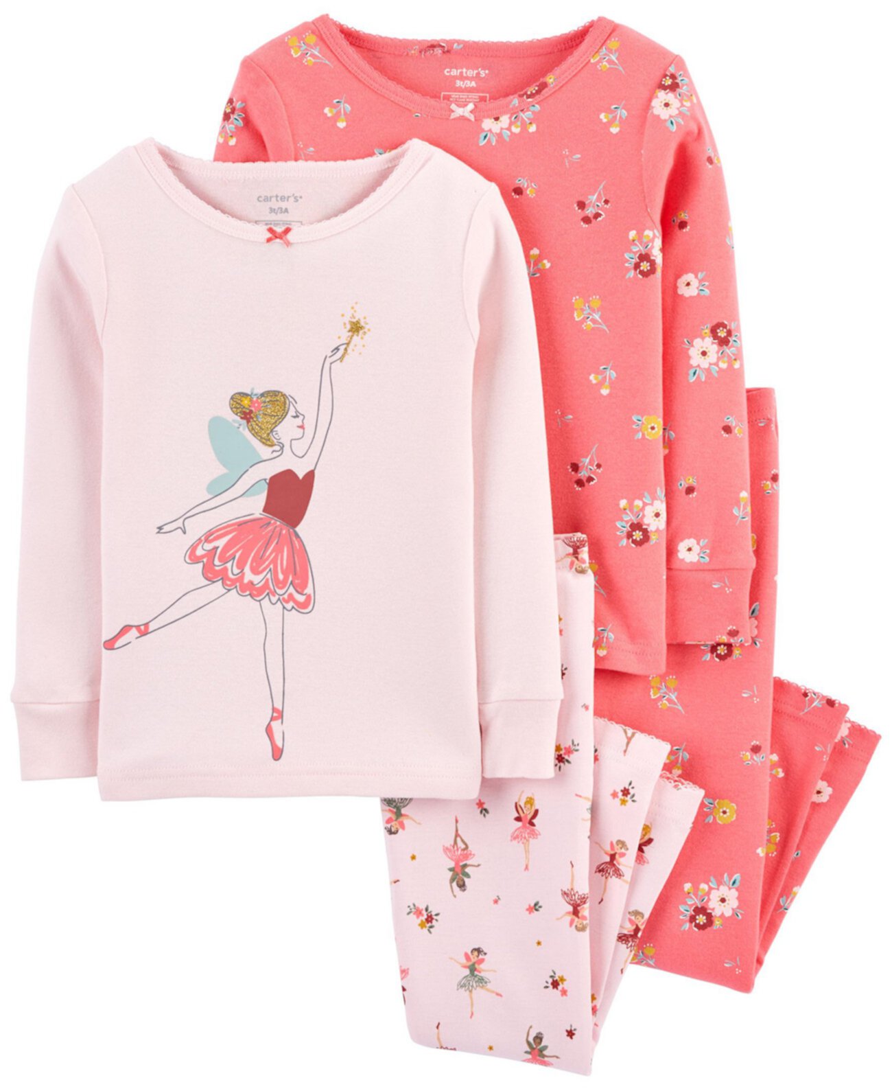 Комплект пижамы для маленьких девочек, 4 предмета Carter's