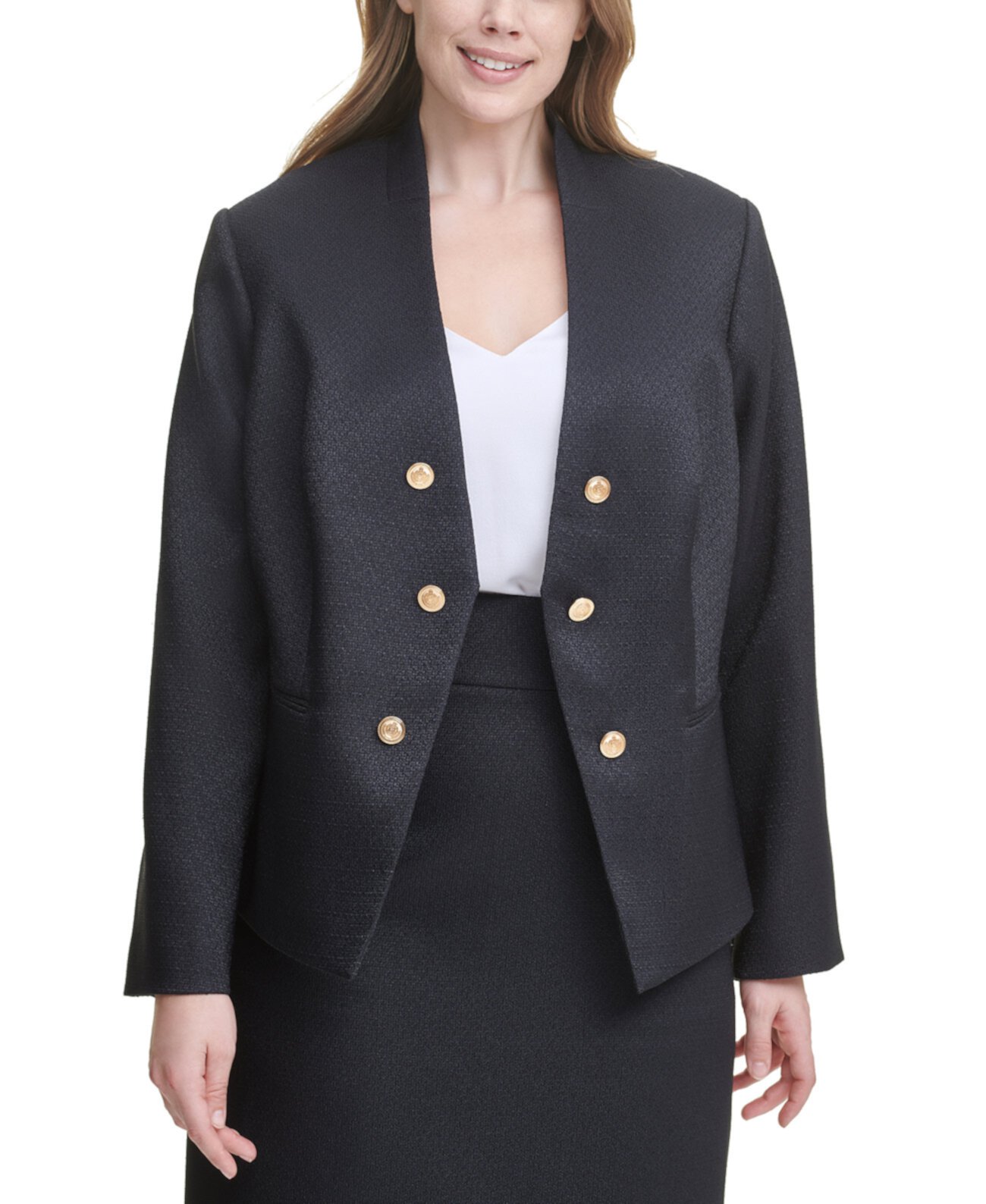 Асимметричная куртка больших размеров с открытой передней частью Calvin Klein