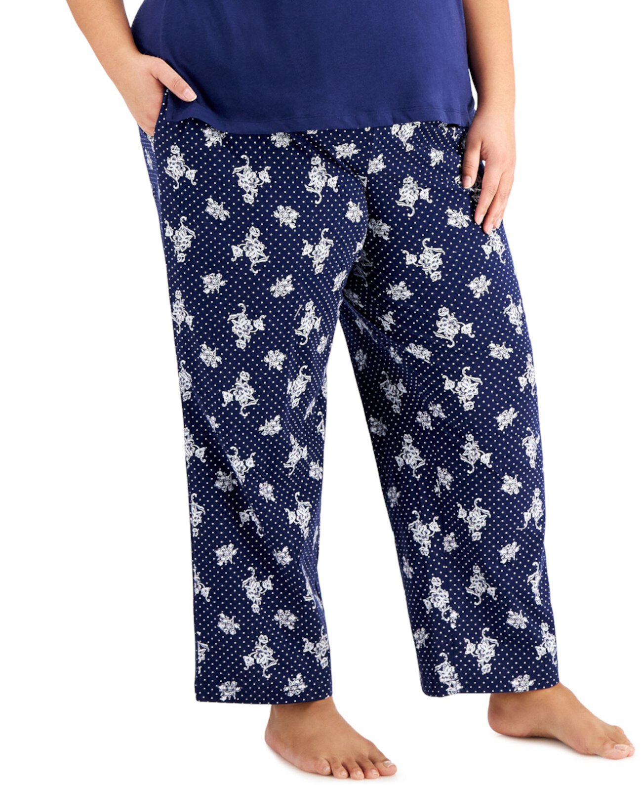 Хлопковые пижамные брюки больших размеров, созданные для Macy's Charter Club