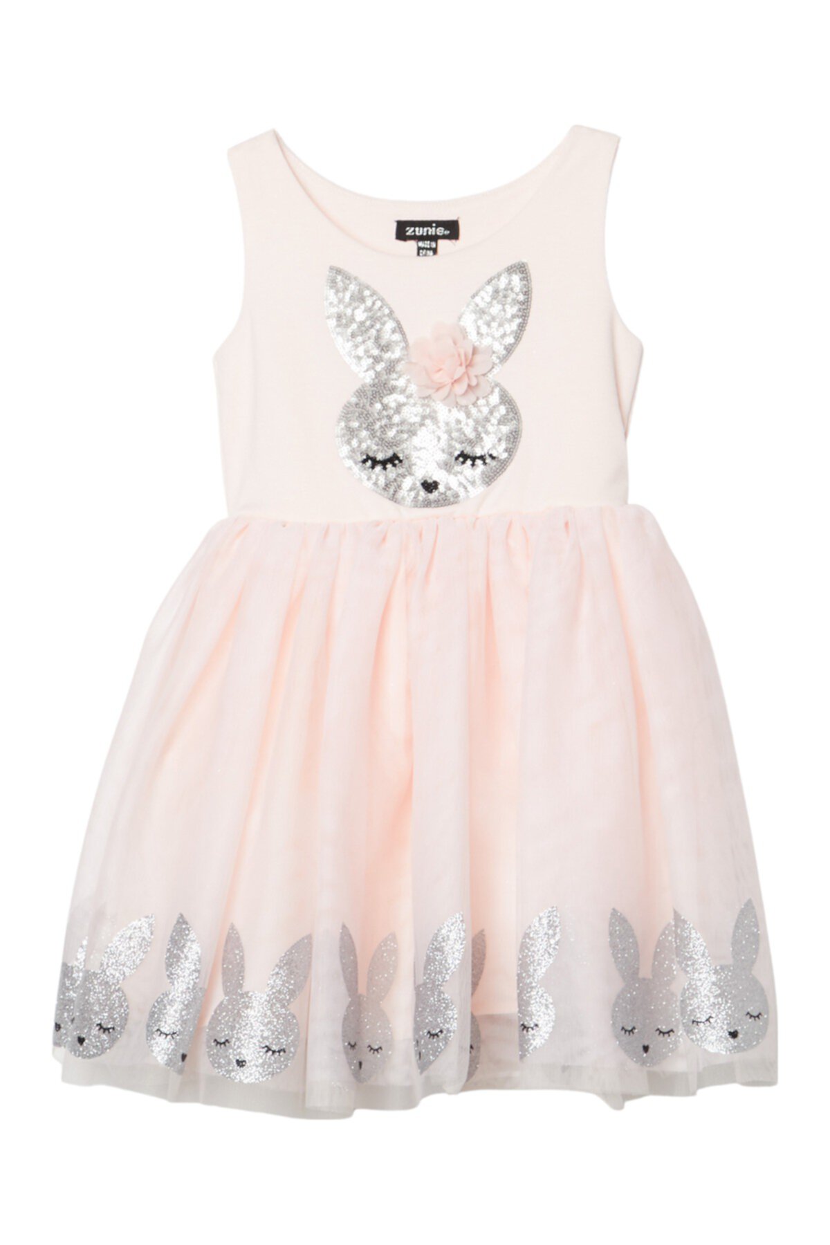 Платье с сетчатым бантом и пайетками (для девочек и маленьких девочек) Zunie