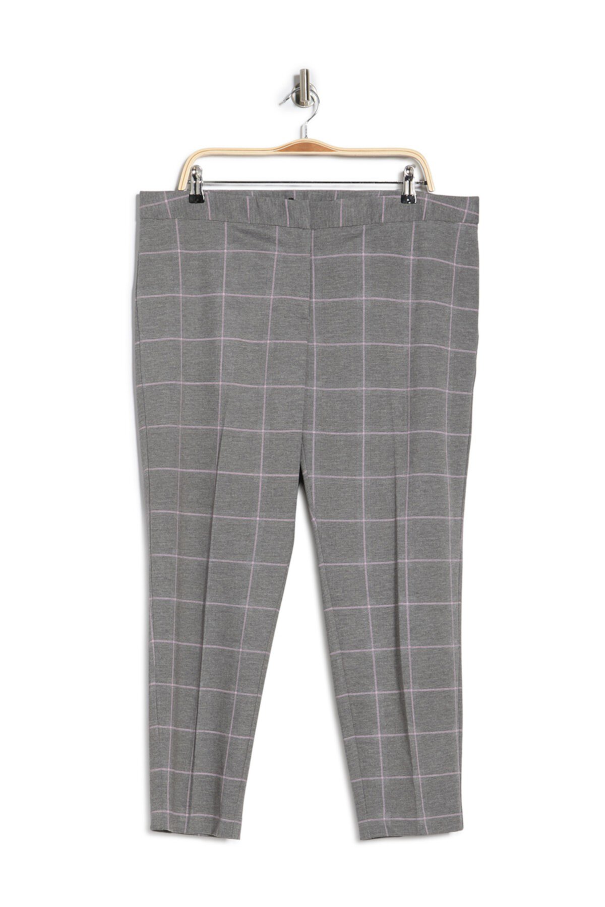 Вязаные узкие брюки с принтом Windowpane (большие размеры) Amanda & Chelsea