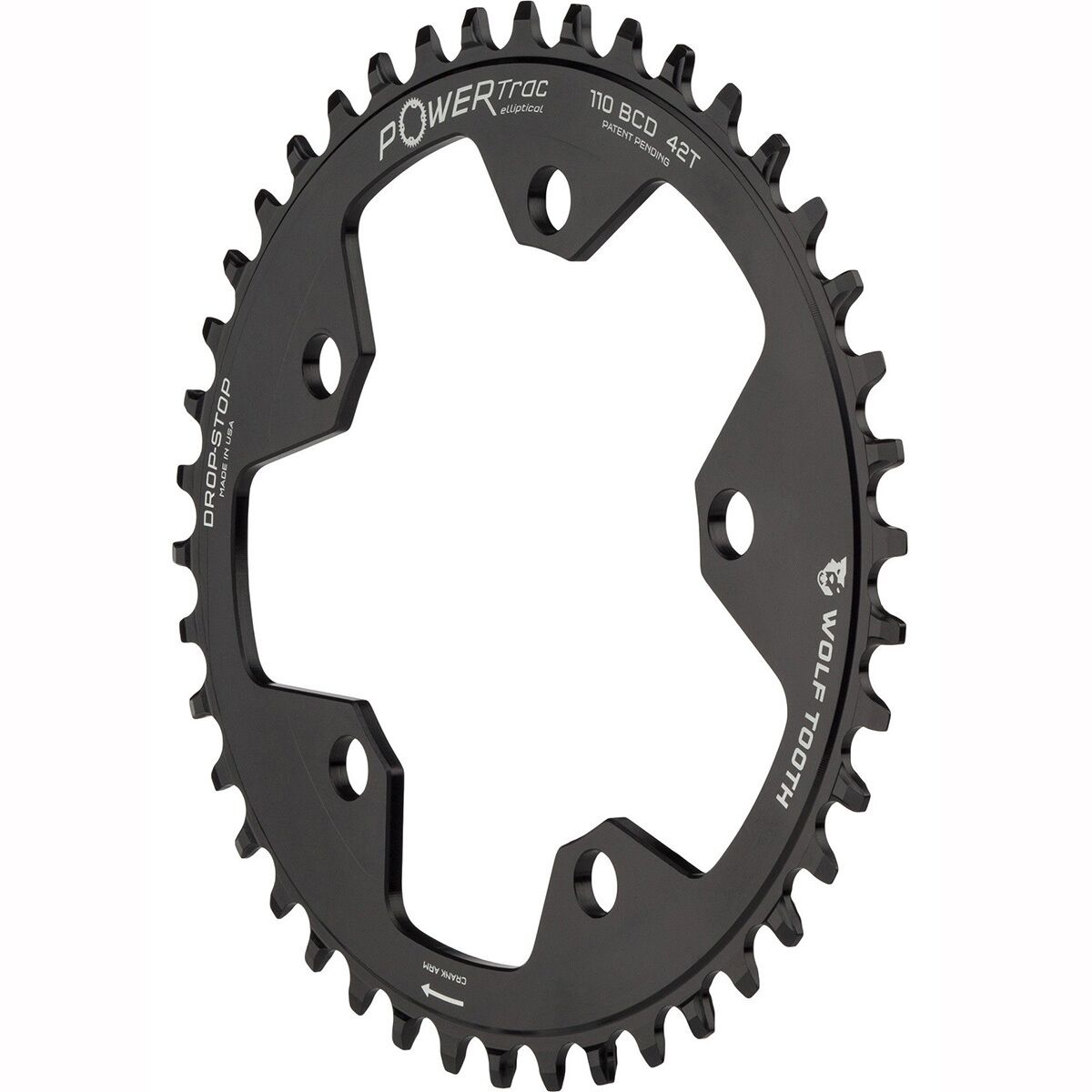 Компоненты Wolf Tooth Drop Stop Эллиптическая звездочка SRAM Flattop с 5 болтами Wolf Tooth Components