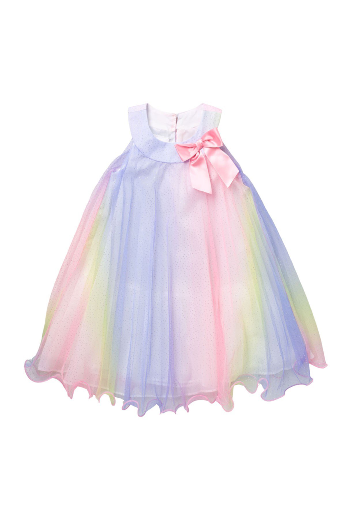 Радужное плиссированное платье с бантом (для маленьких девочек) GERSON & GERSON
