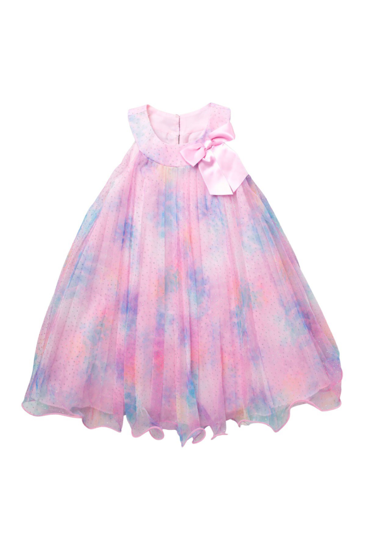 Платье из тюля со складками и кристаллами тай-дай (Little Girls) GERSON & GERSON