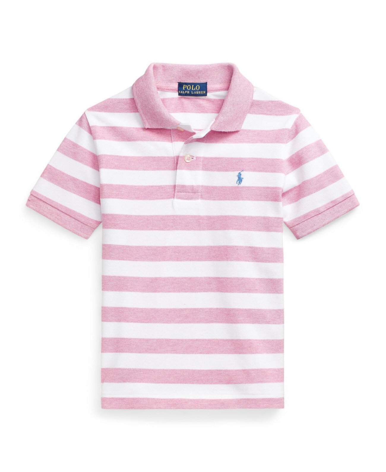 Рубашка-поло из хлопковой сетки в полоску Little Boys Ralph Lauren