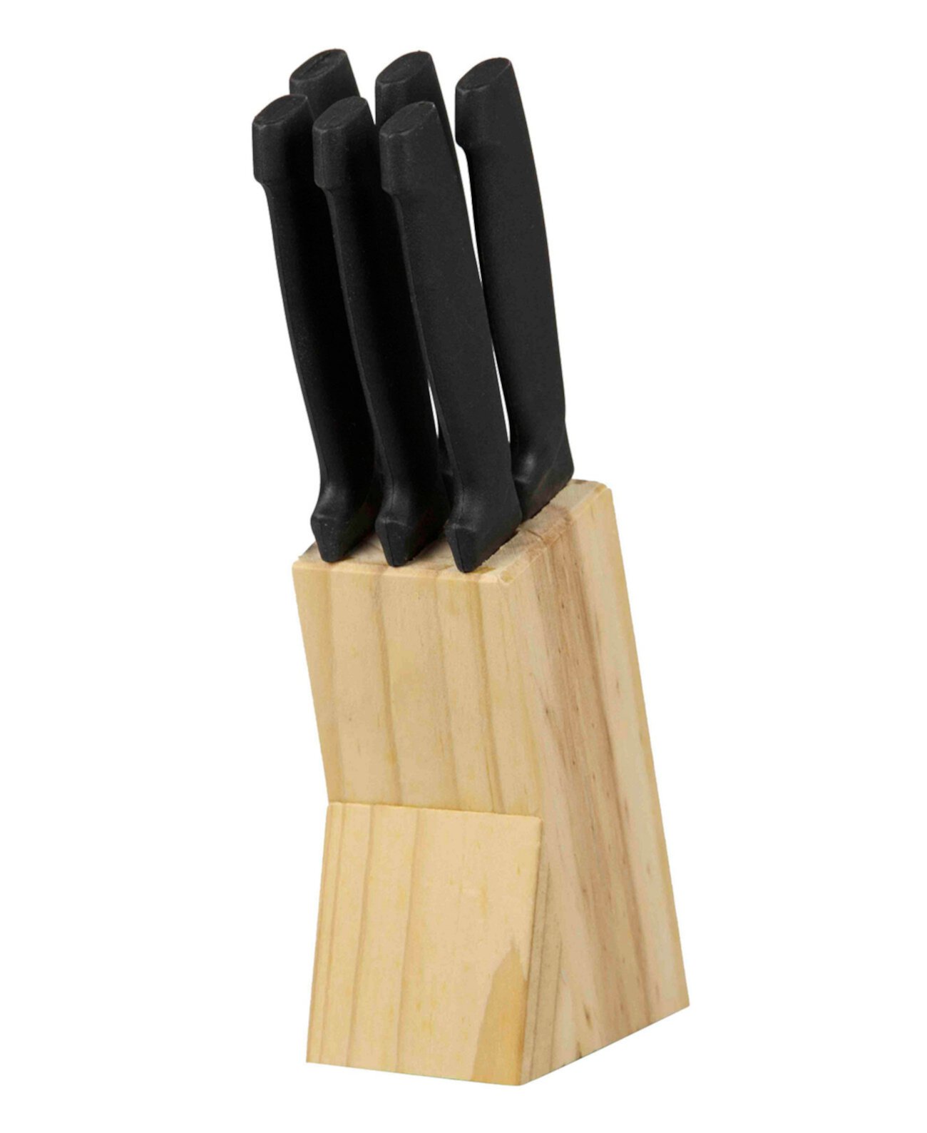 Нержавеющая сталь 6 шт. Набор ножей для стейка с демонстрационным блоком из натурального дерева HOME BASICS