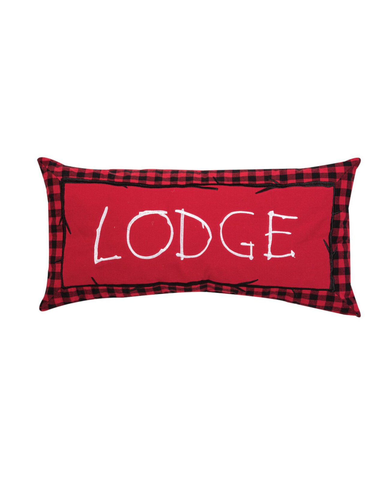 Вышитая подушка Buffalo Check Lodge C&F Home