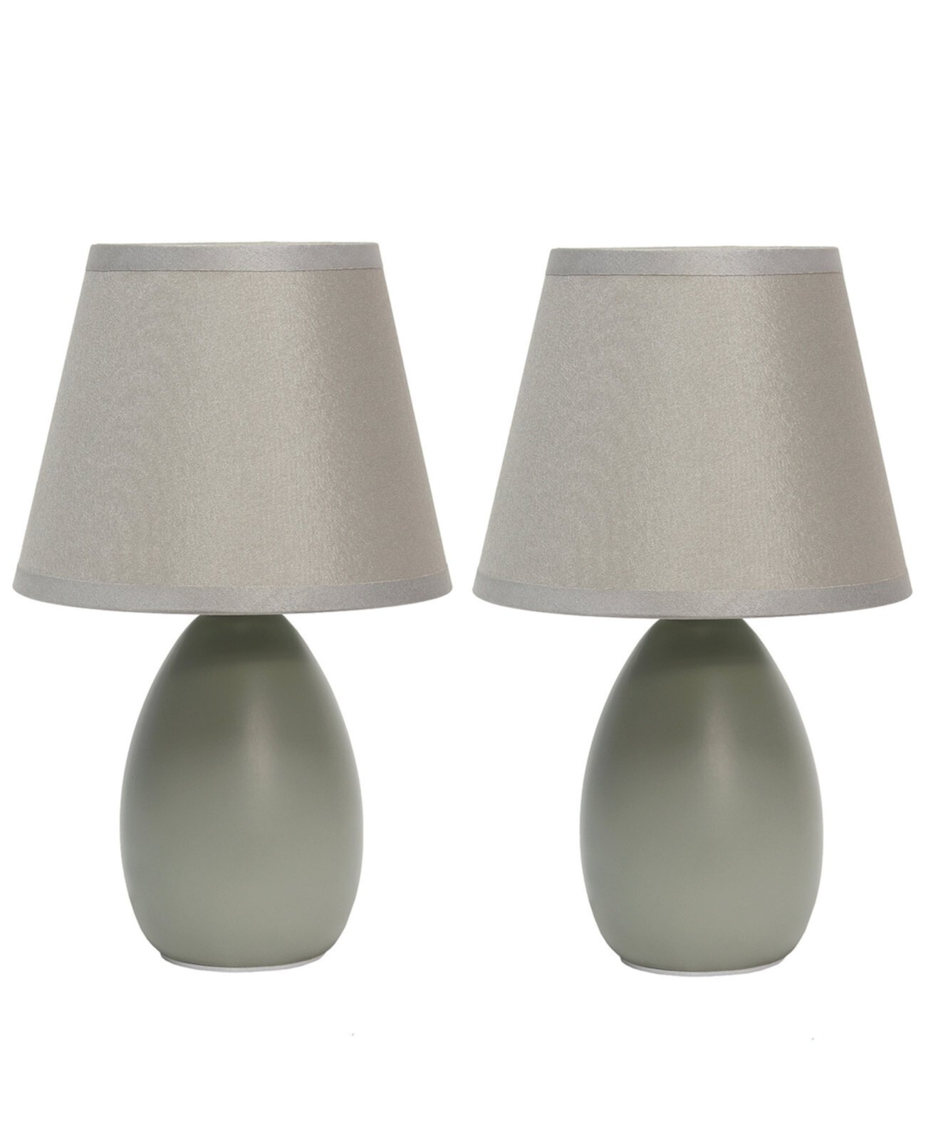Набор из 2 керамических настольных ламп Simple Designs Mini Egg Oval Ceramic All The Rages