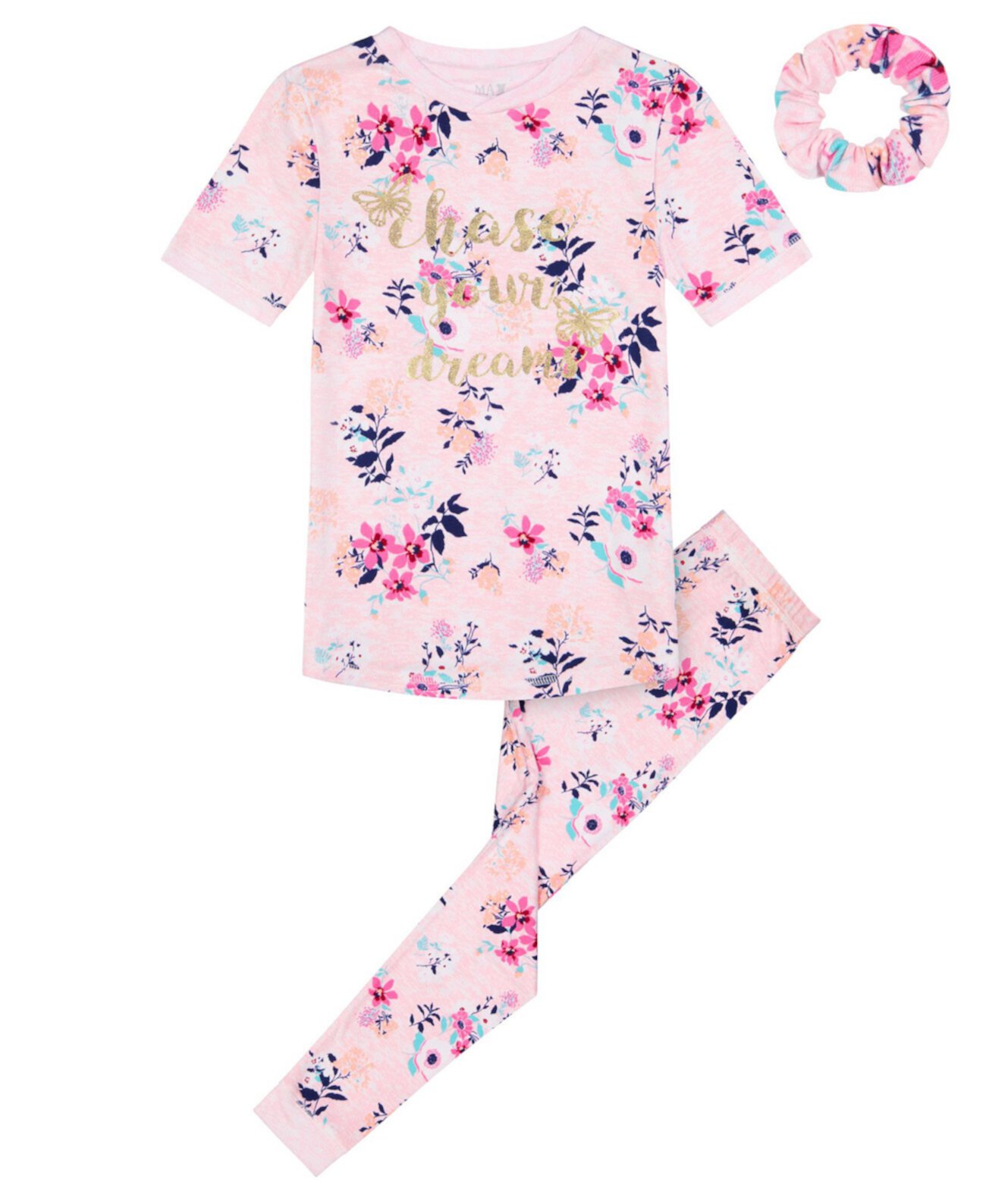 Пижамный комплект из 2 предметов с длинными штанинами для больших девочек с цветочным рисунком Max & Olivia