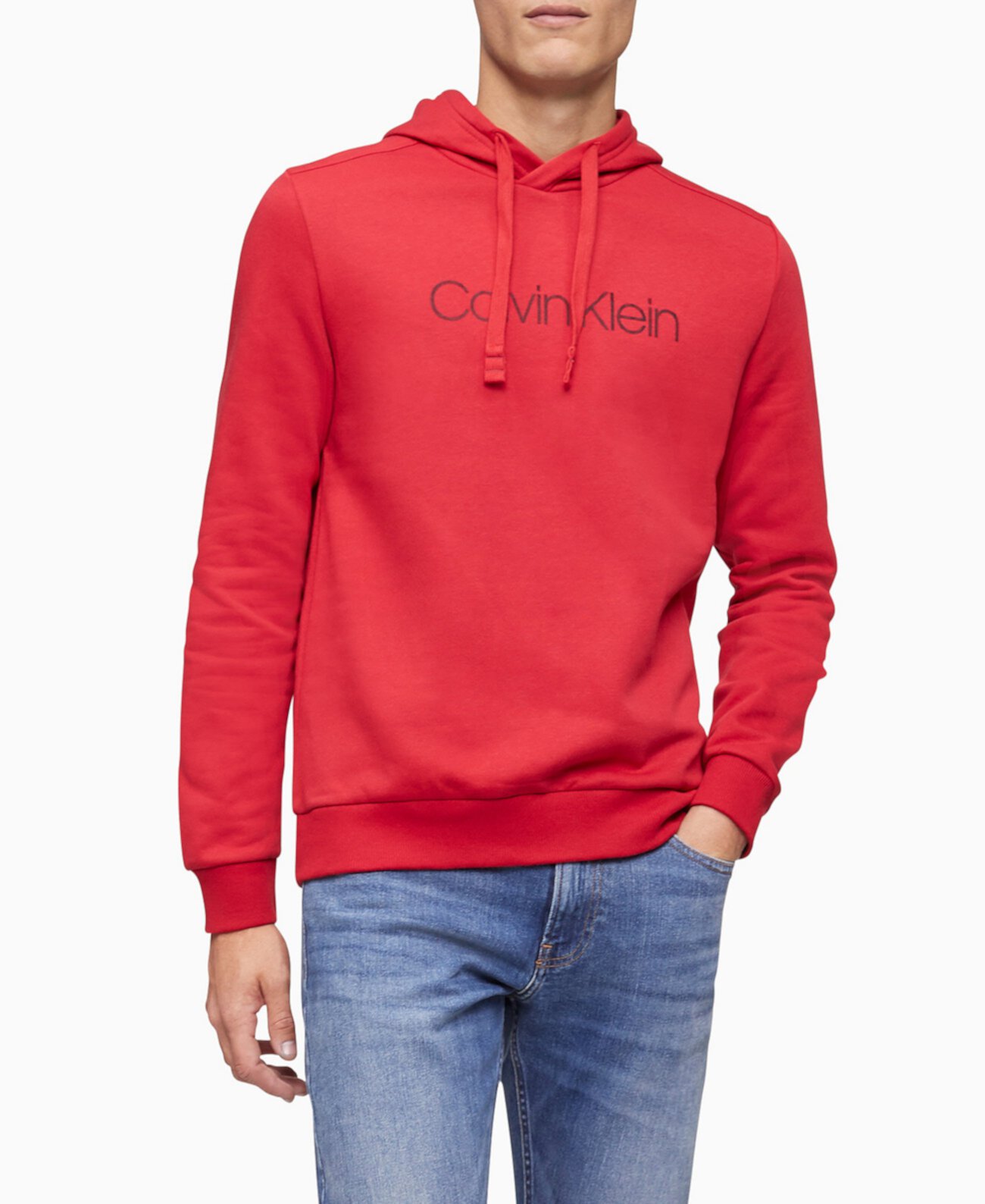 Толстовка мужская с капюшоном и логотипом в елочку Calvin Klein