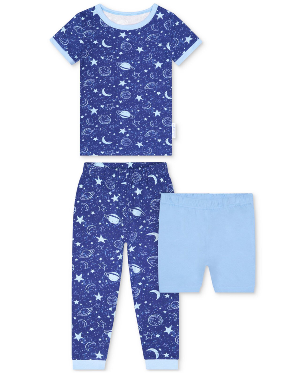 Пижамный комплект из 2 предметов с космическим принтом и шортами для малышей Max & Olivia