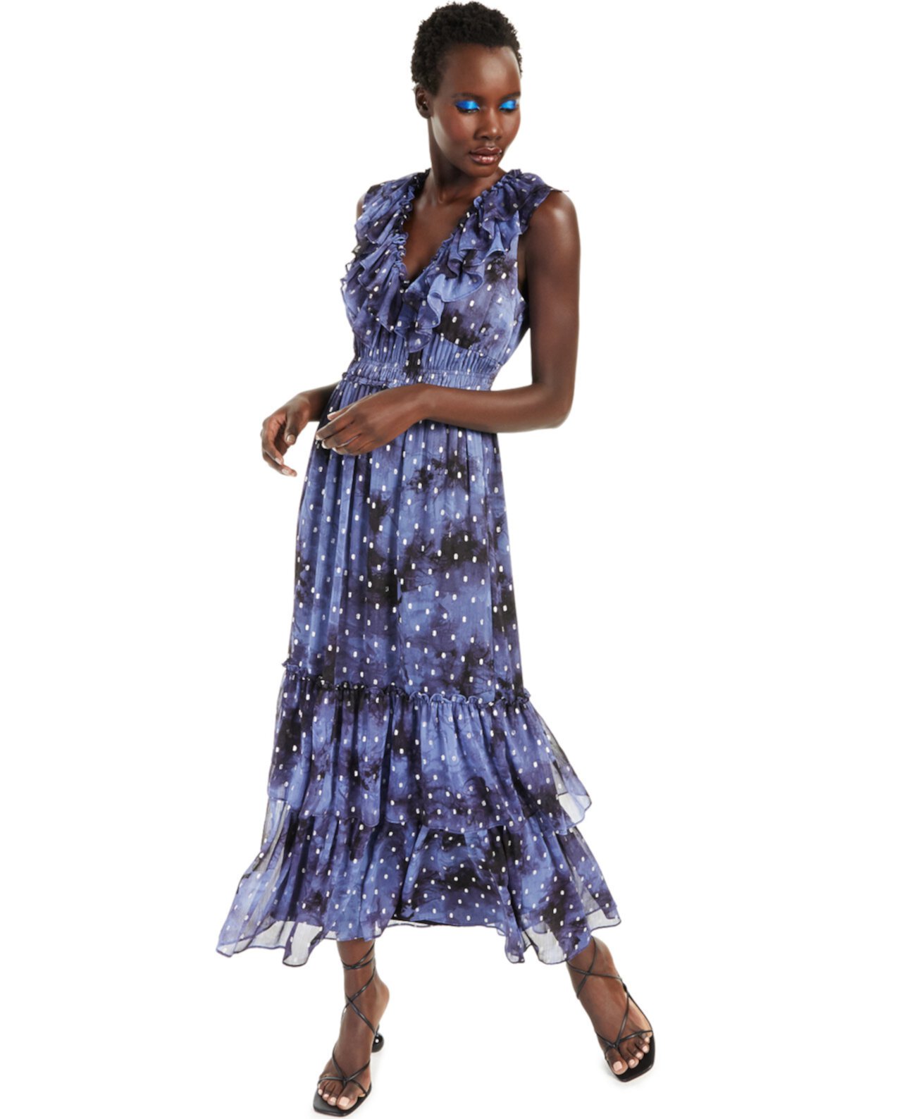 Платье макси INC Petite с оборками, созданное для Macy's INC International Concepts