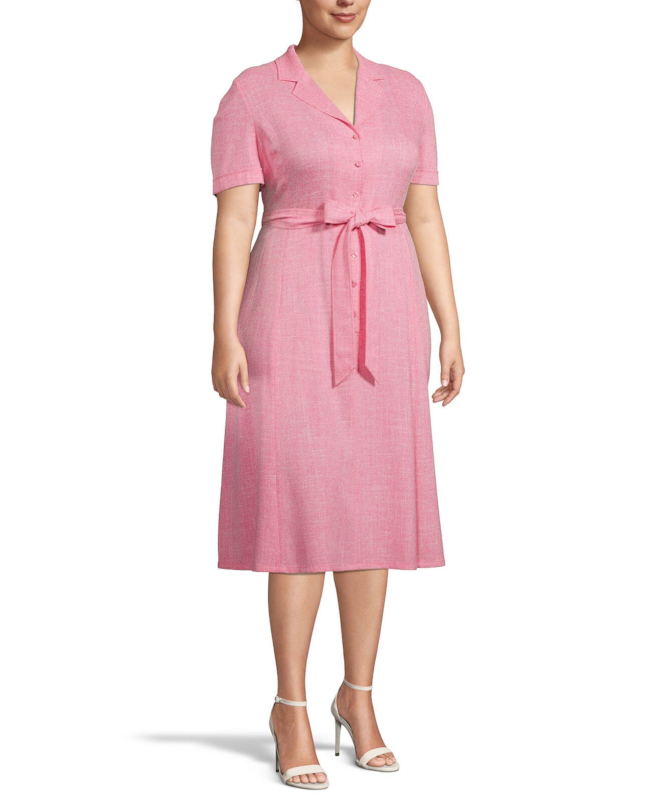 Платье-рубашка больших размеров с поясом Anne Klein