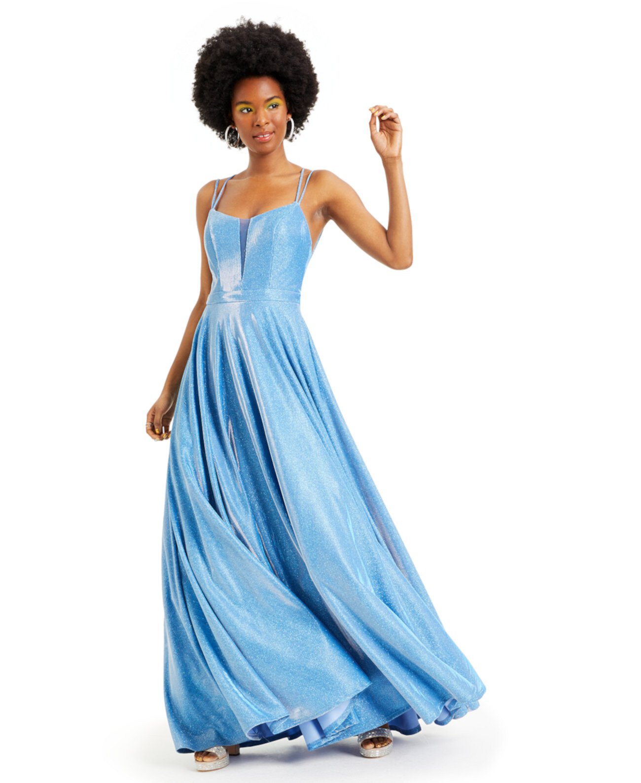 Шиммерное платье с драгоценными камнями на спине для юниоров, созданное для Macy's City Studios