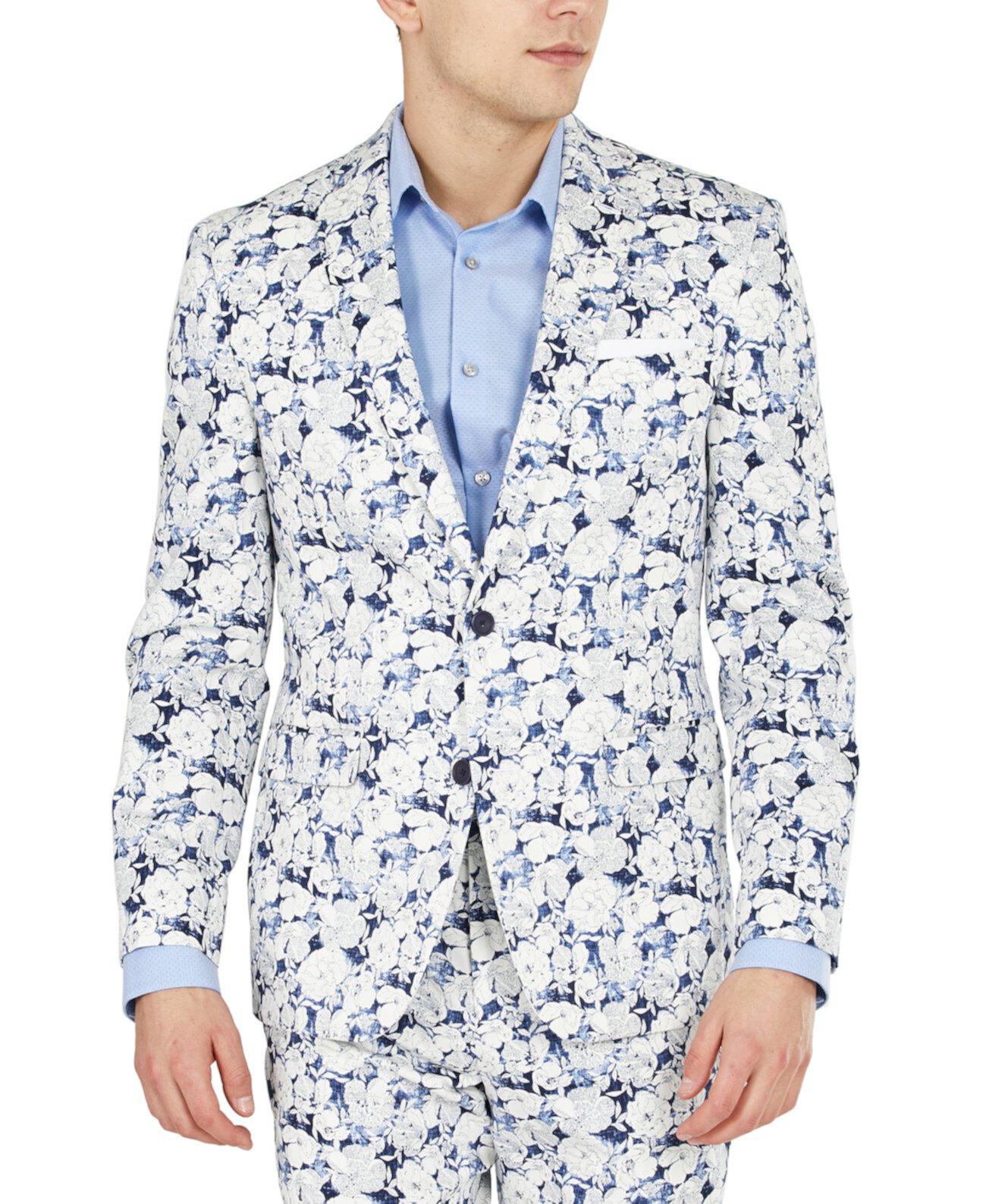 Мужской приталенный костюм с цветочным принтом, раздельный пиджак, созданный для Macy's Bar III
