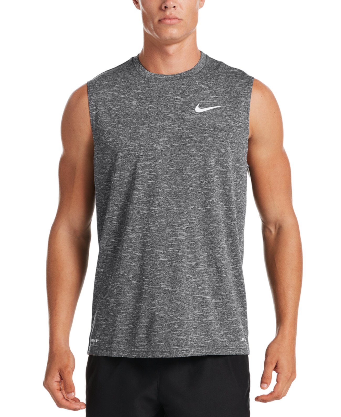 Мужские для больших и высоких мужских Dri-FIT UPF 40+ рашгард без рукавов с перфорированной краской Nike