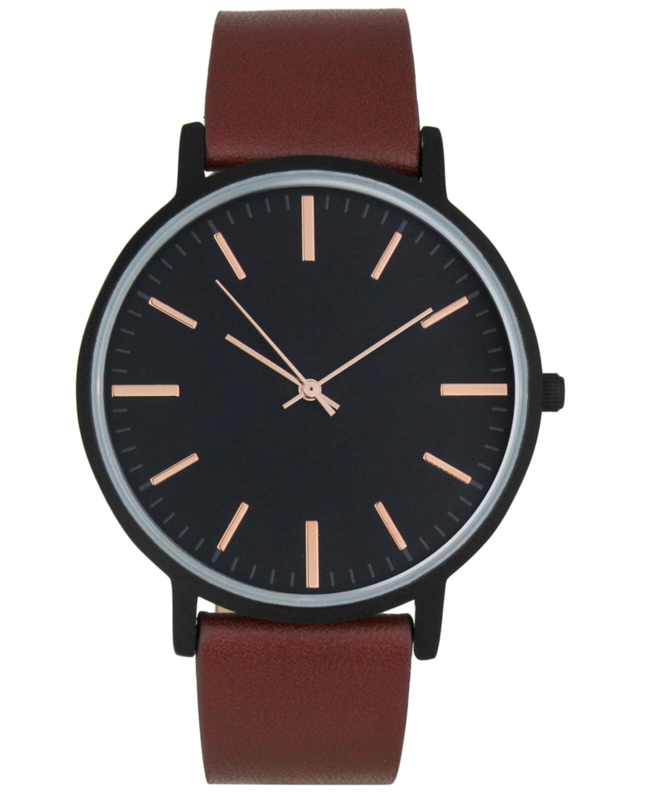 Мужские часы с коричневым ремешком из искусственной кожи 42 мм, созданные для Macy's INC International Concepts