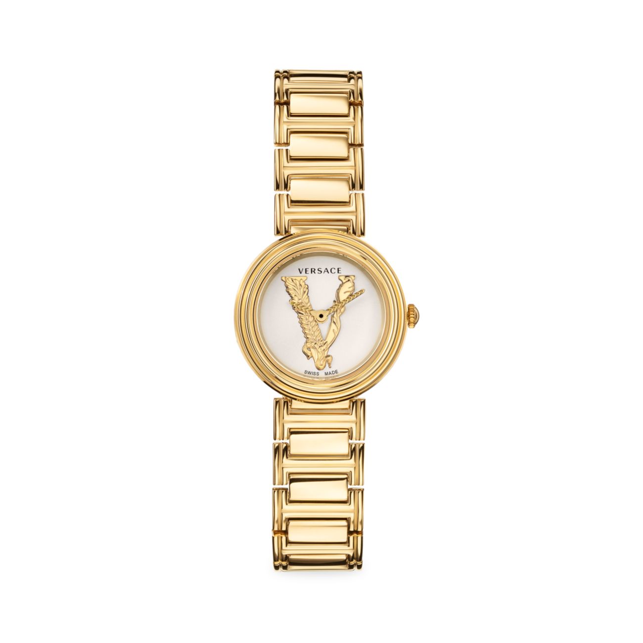 Часы Virtus Mini Goldtone из нержавеющей стали с браслетом Versace