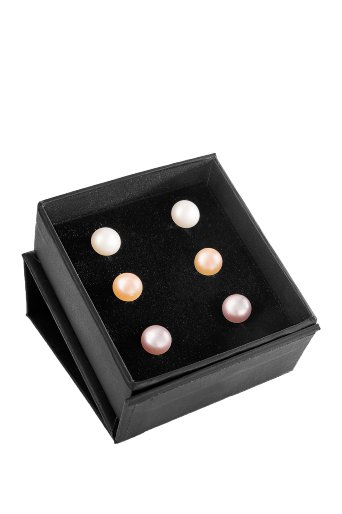 Серьги-гвоздики с пресноводным жемчугом 7-8 мм - набор из 3 штук Splendid Pearls