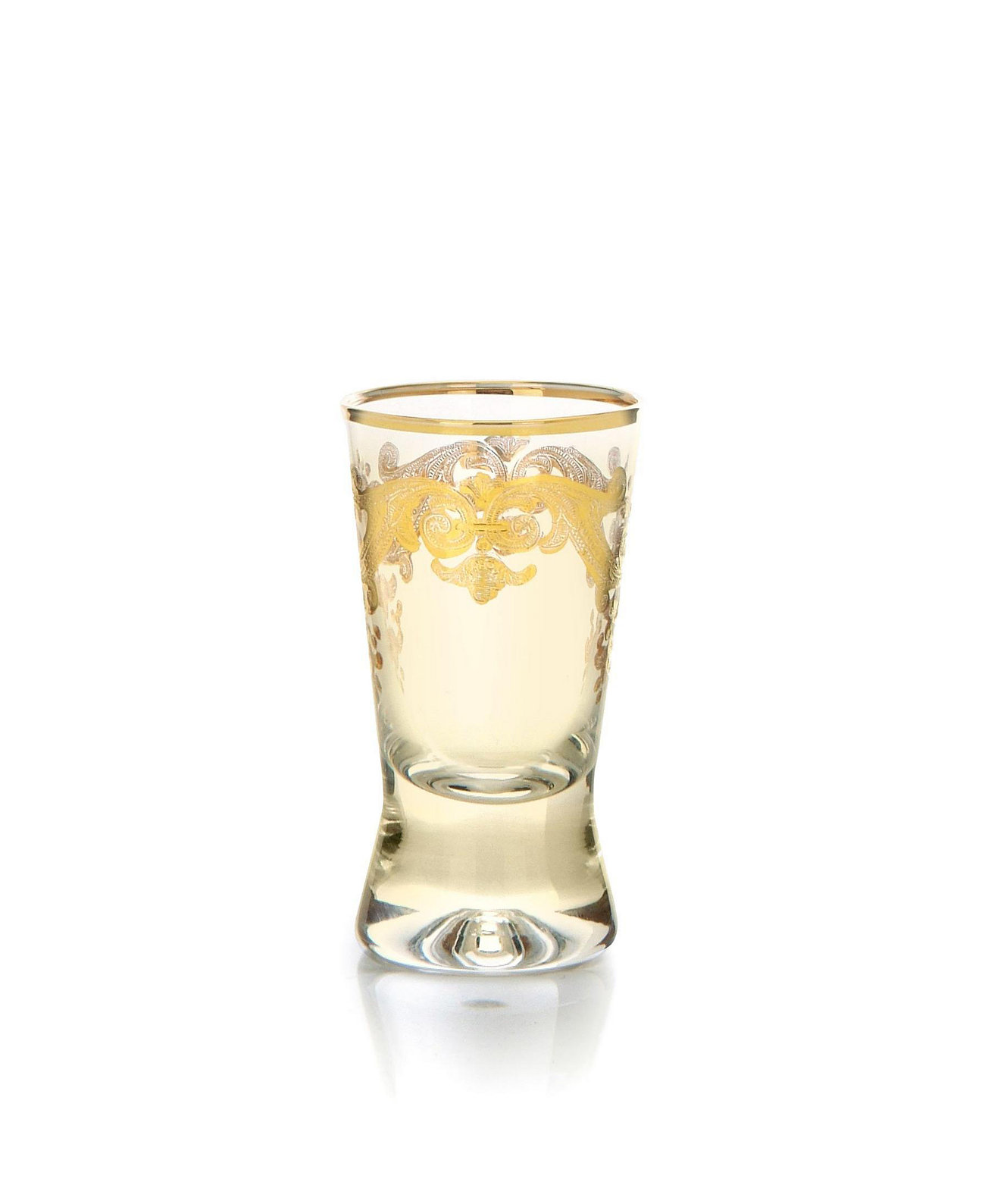 Янтарные бокалы для ликера с произведениями искусства из 24-каратного золота - набор из 6 Classic Touch