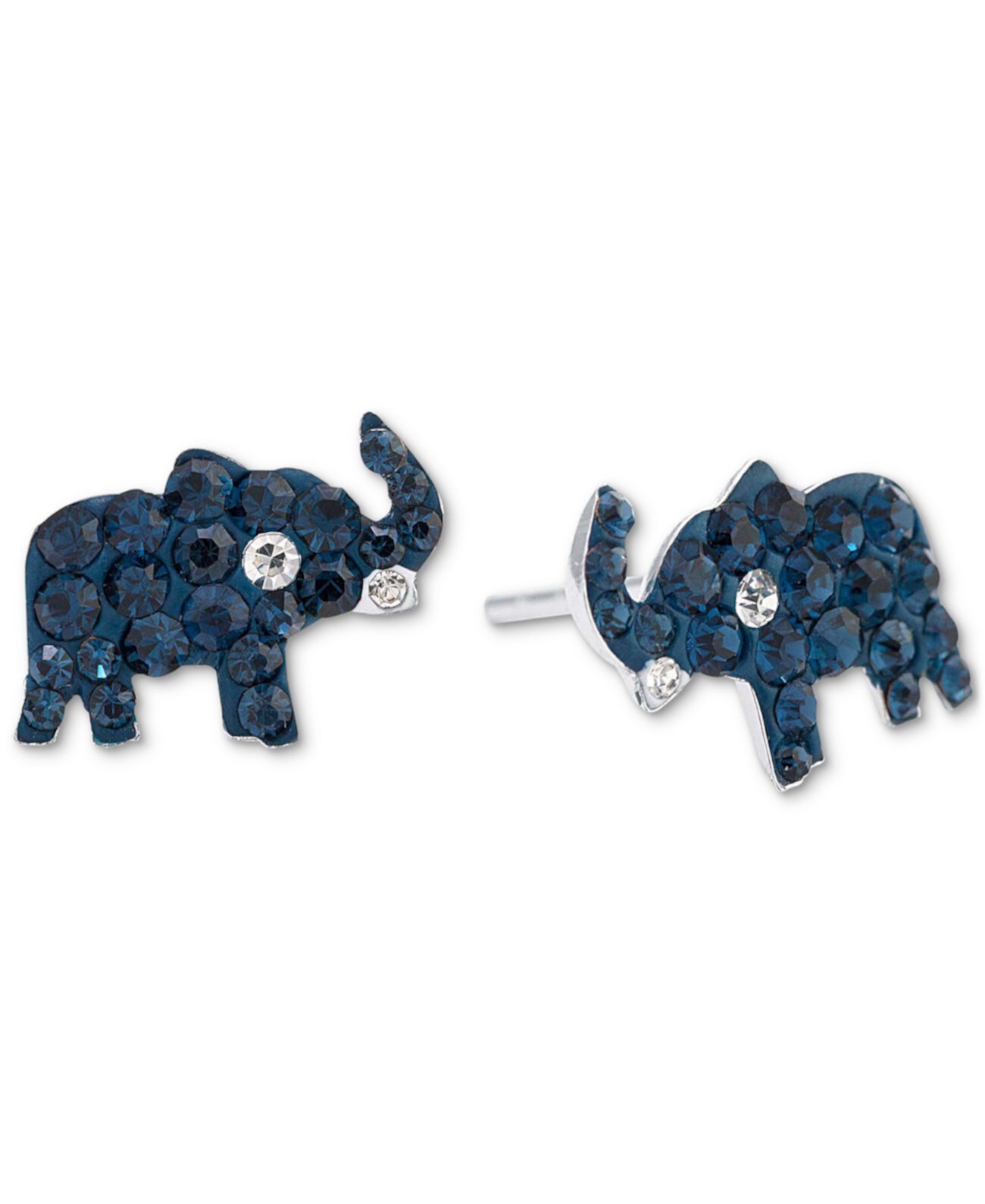 Серьги-гвоздики в виде слонов с кристаллами паве из стерлингового серебра, созданные для Macy's Giani Bernini