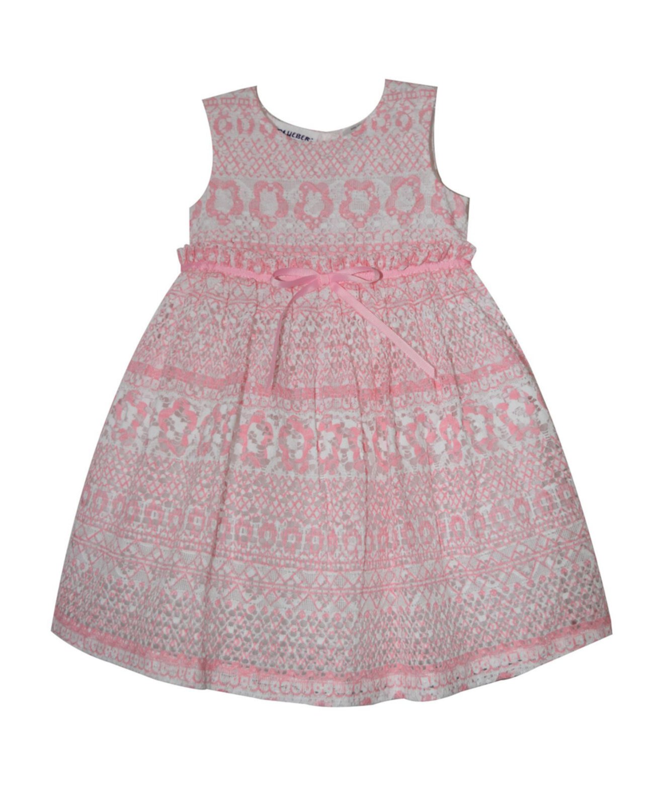 Кружевное платье с принтом для маленьких девочек Blueberi Boulevard