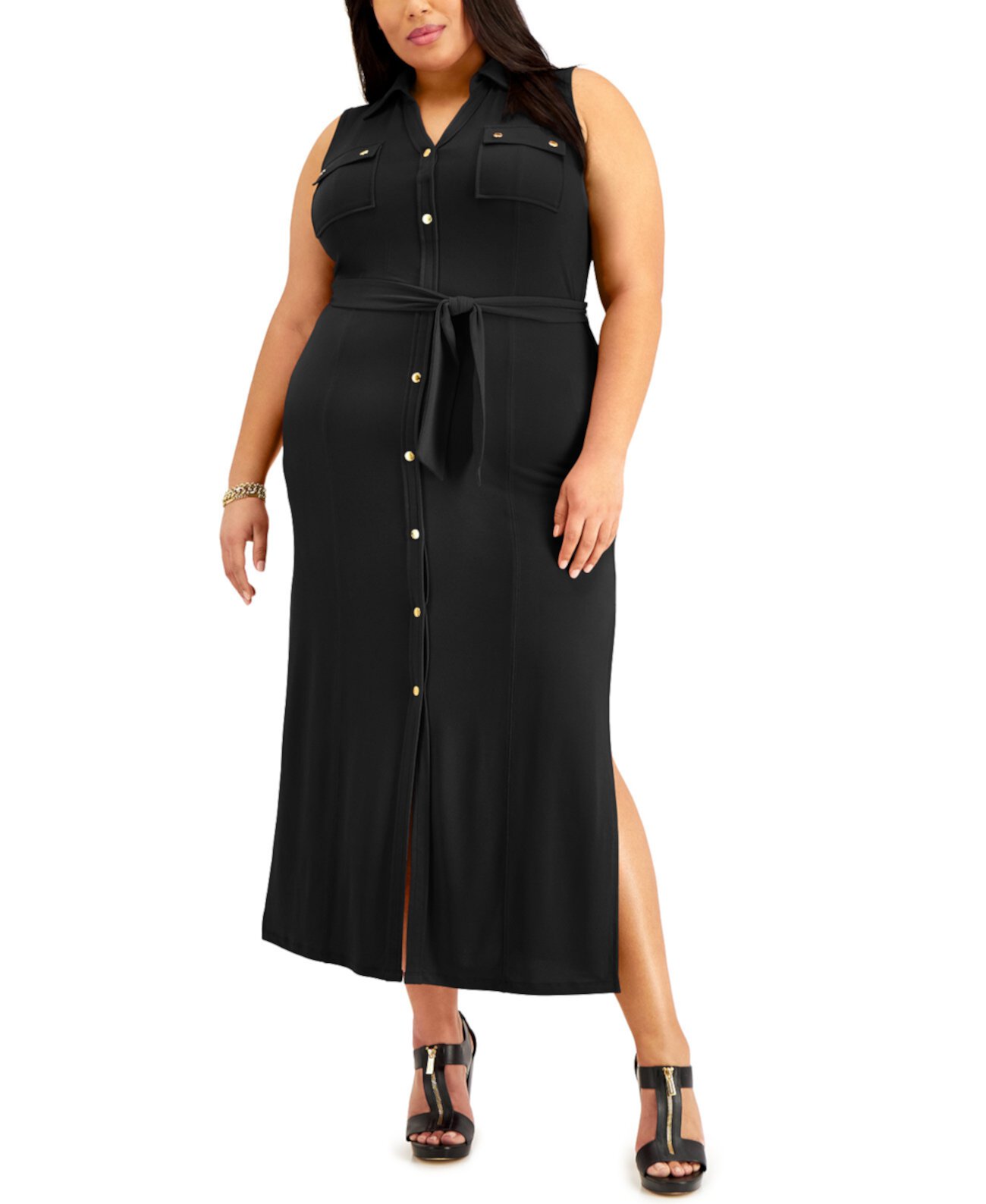 Макси платье-рубашка больших размеров Michael Kors
