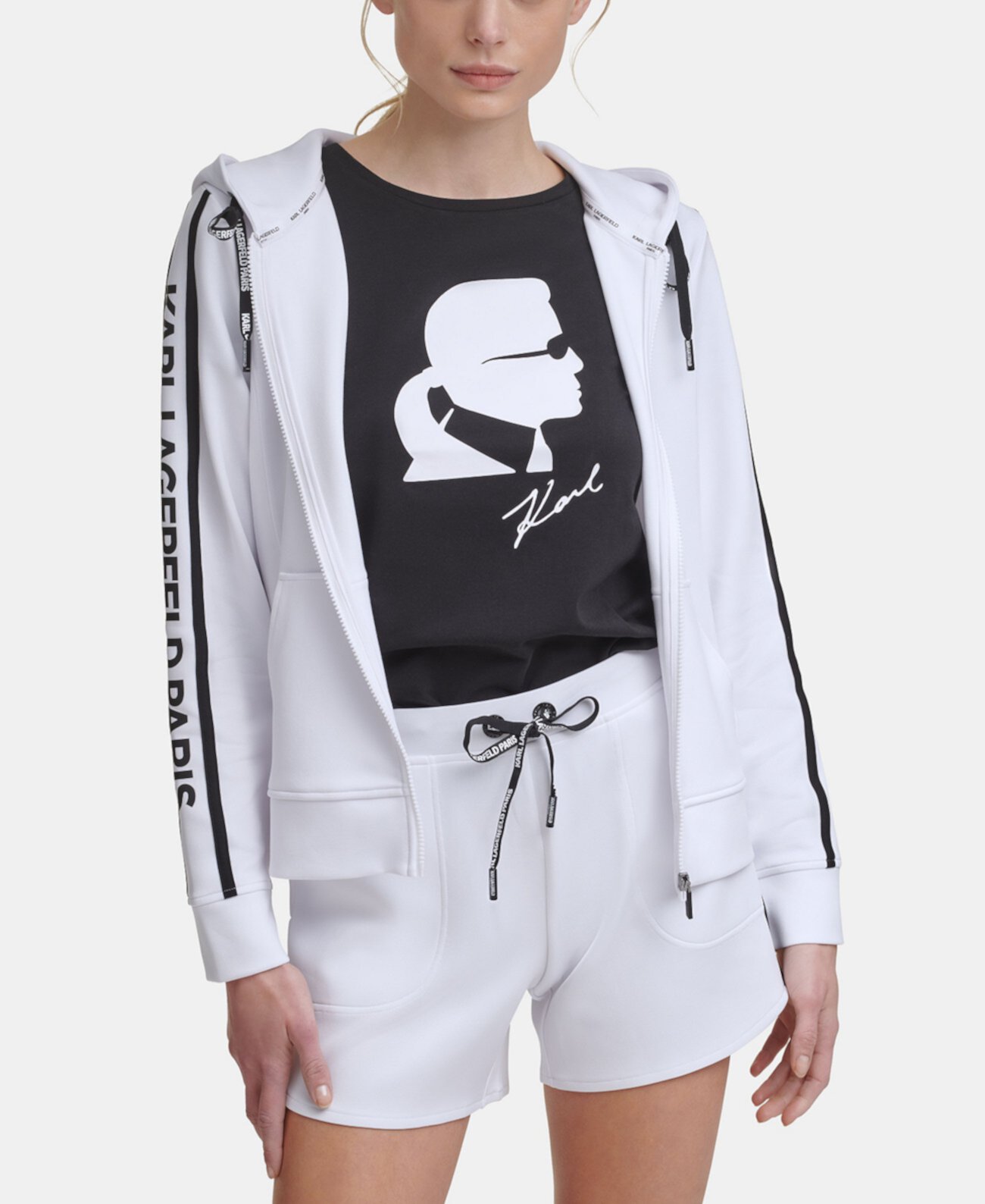 Куртка с пряжкой и логотипом Block Letter Karl Lagerfeld Paris
