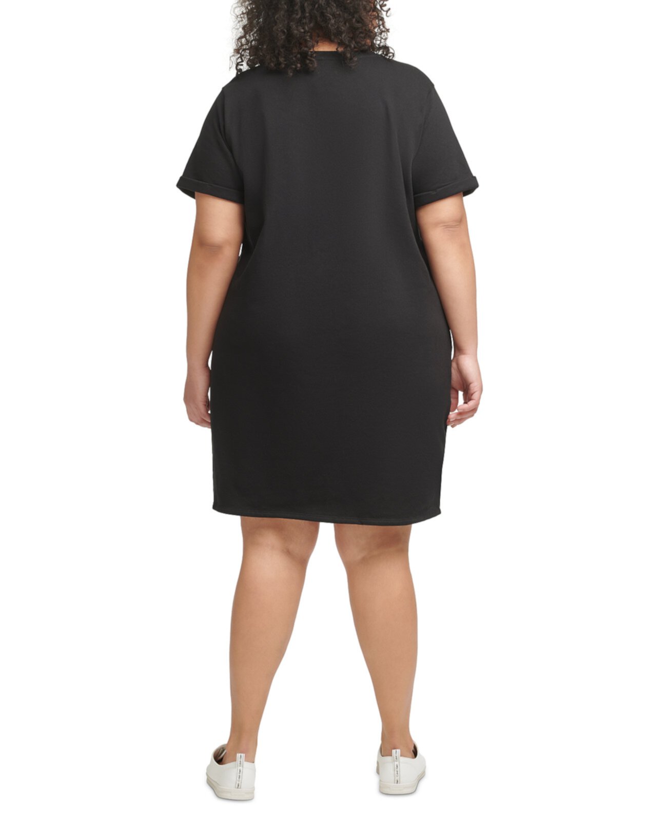 Платье больших размеров с круглым вырезом и логотипом Calvin Klein