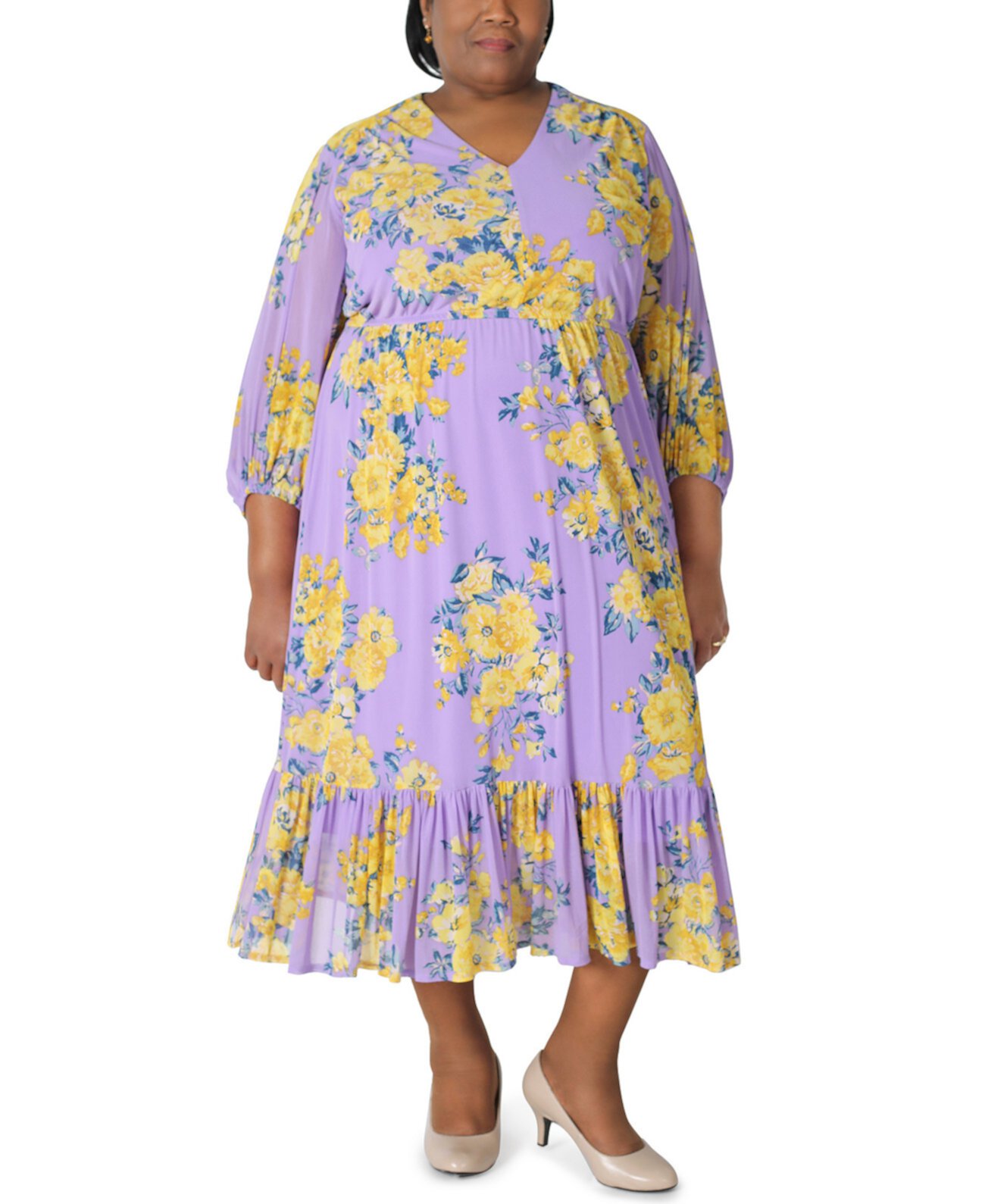 Макси-платье больших размеров с цветочным принтом Robbie Bee