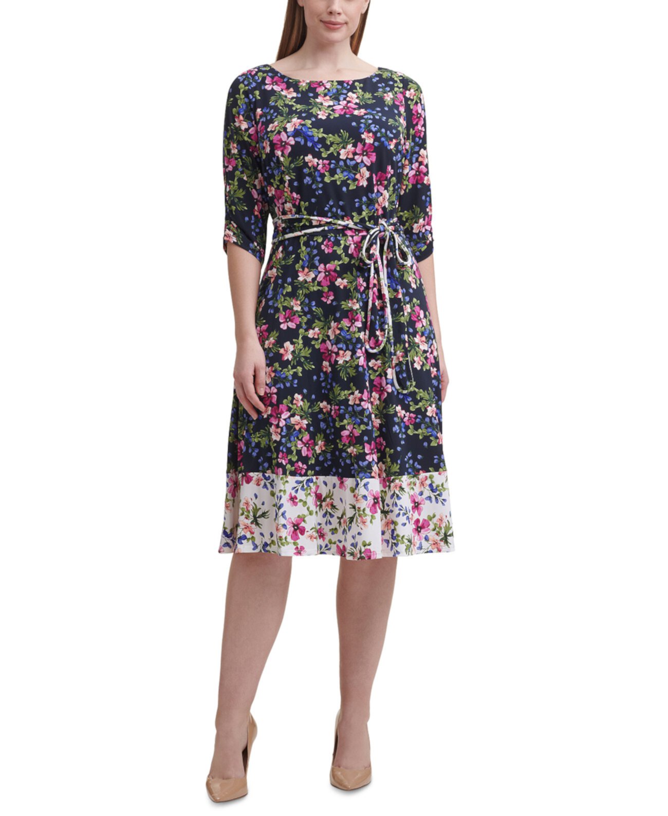 Платье трапециевидной формы с цветочным принтом больших размеров Jessica Howard