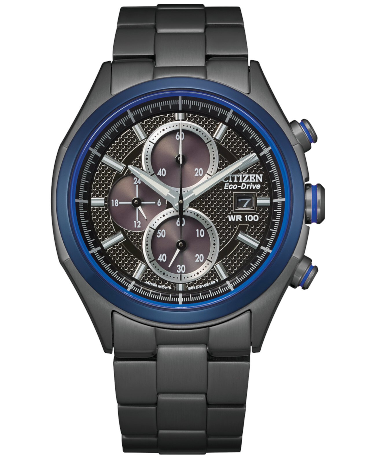 Мужские часы с хронографом Eco-Drive с черным браслетом из нержавеющей стали, 41 мм Citizen