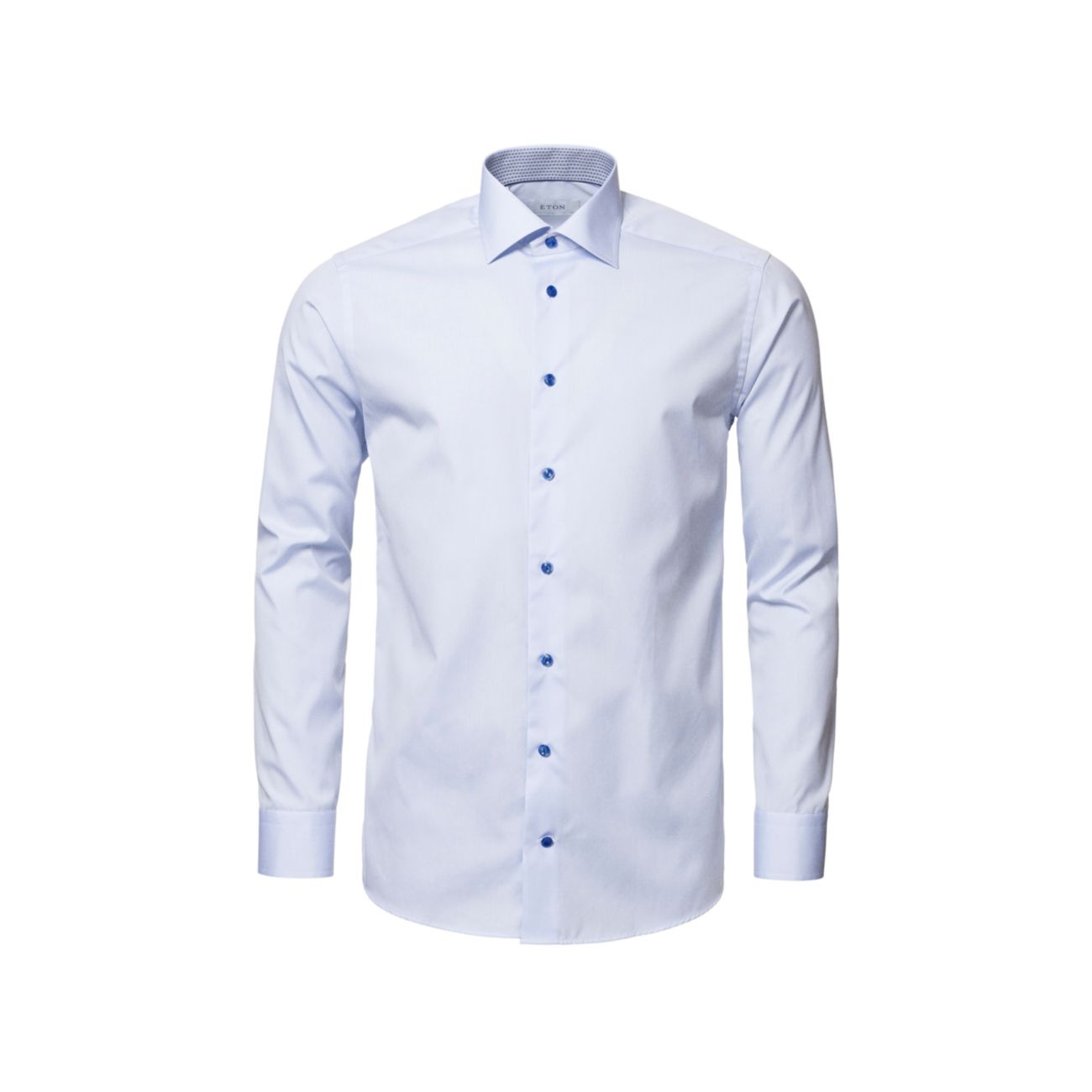 Однотонная рубашка с синими деталями современного кроя Eton