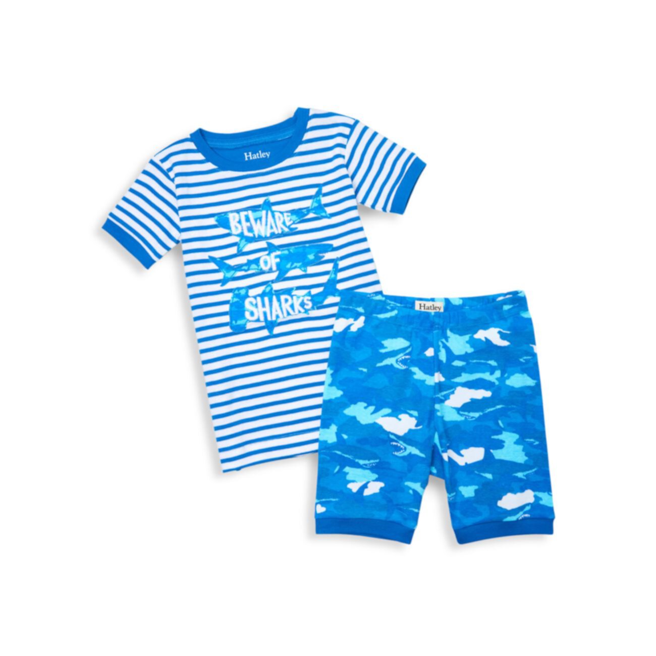 Пижамный комплект из органического хлопка с камуфляжным принтом для мальчиков и мальчиков Shark Hatley