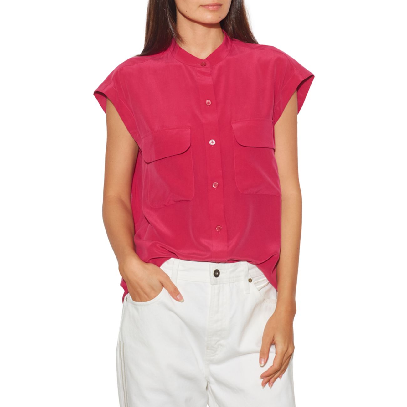 Шелковая блуза Covisa с короткими рукавами EQUIPMENT