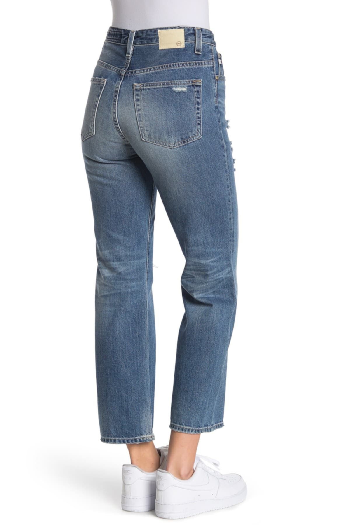 Укороченные прямые джинсы Rhett с высокой талией и высокой талией AG