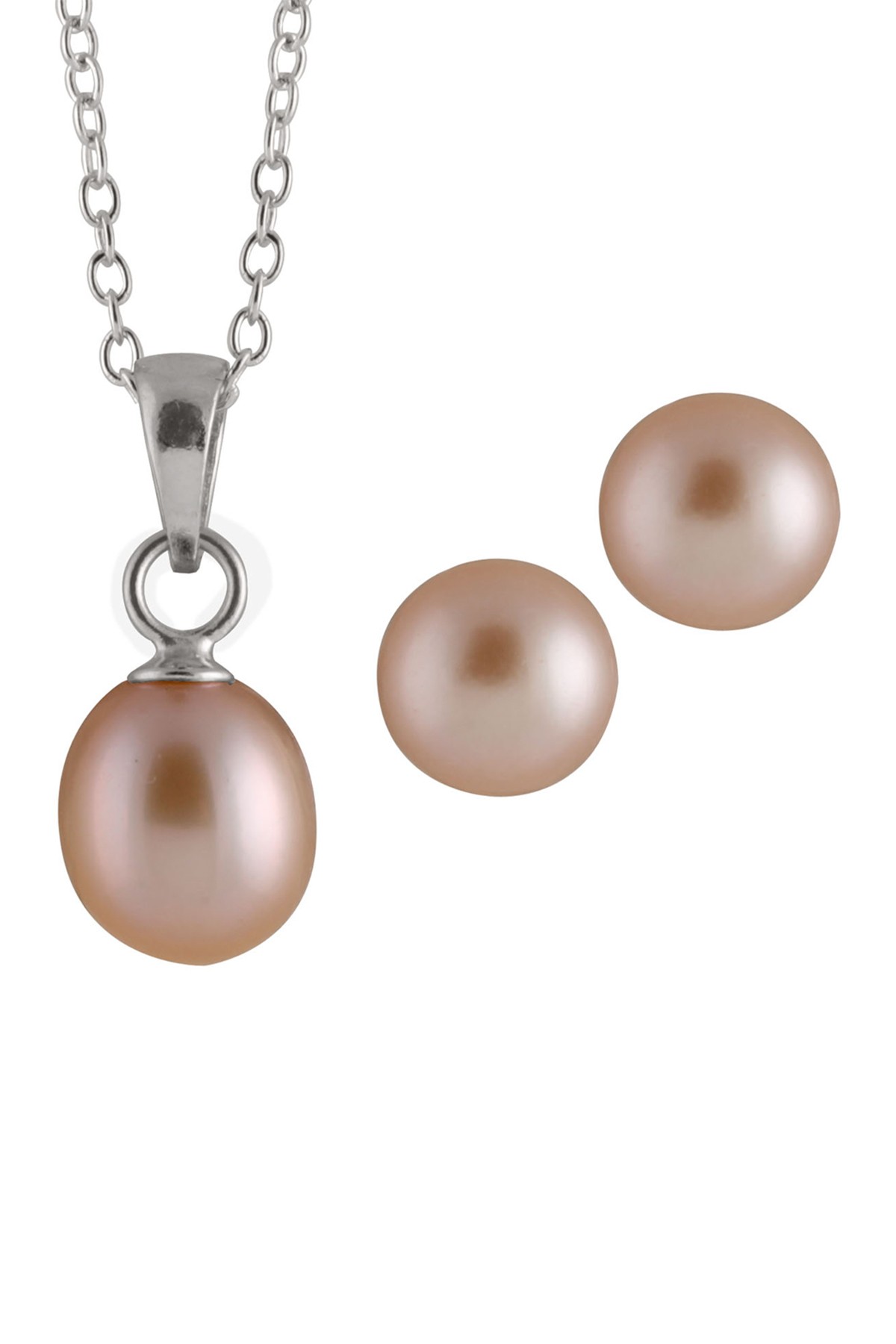 Набор гвоздик и серег с пресноводным жемчугом 6-7 мм Splendid Pearls