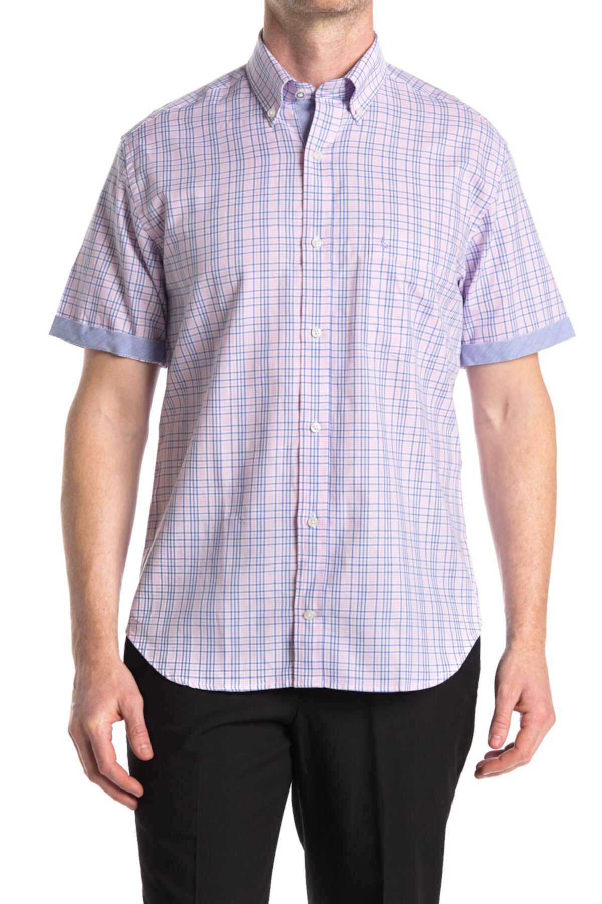 Рубашка с коротким рукавом в клетку с принтом TailorByrd