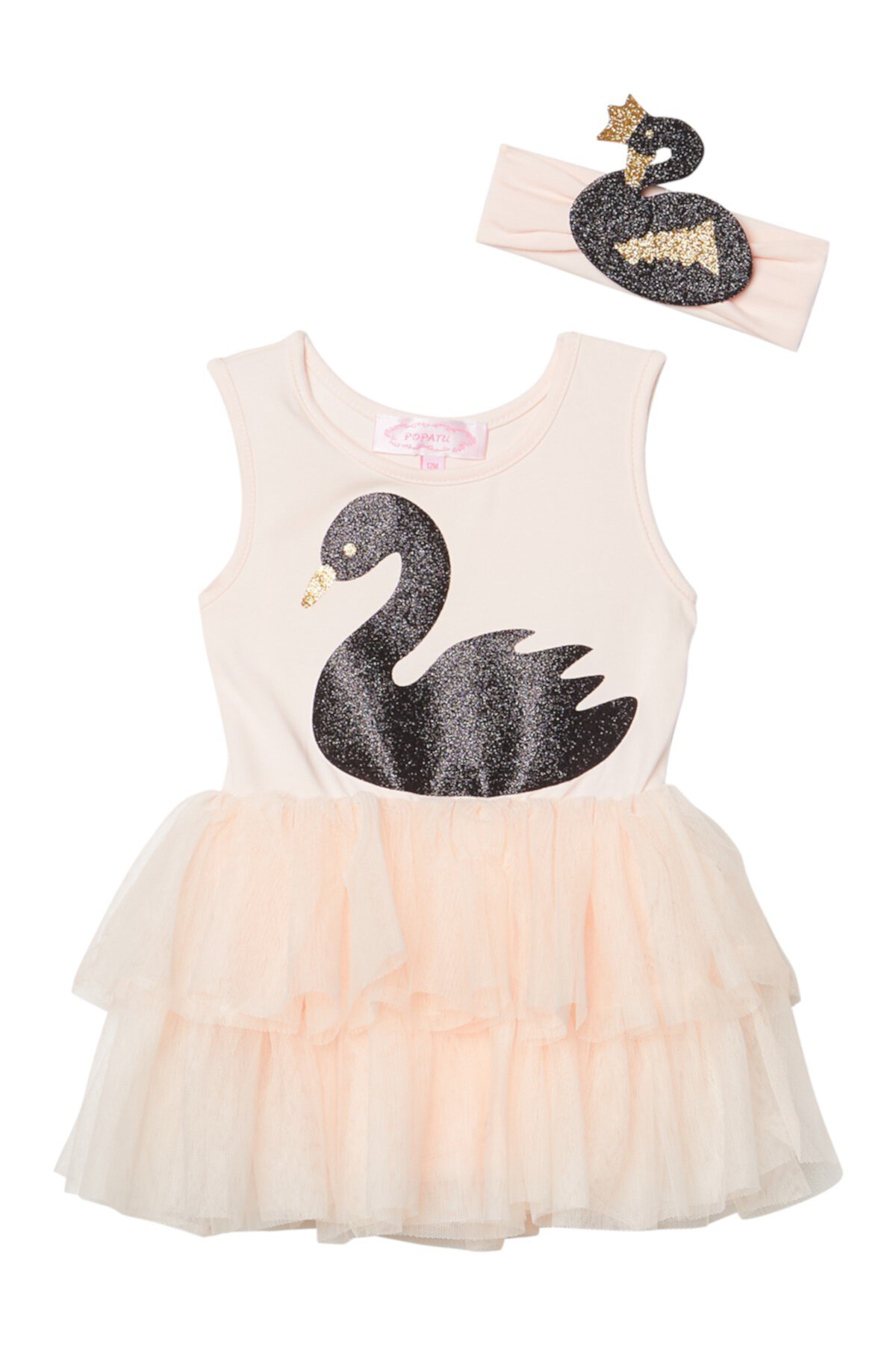 Платье-пачка в виде лебедя с подходящей повязкой на голову (для маленьких девочек) Popatu
