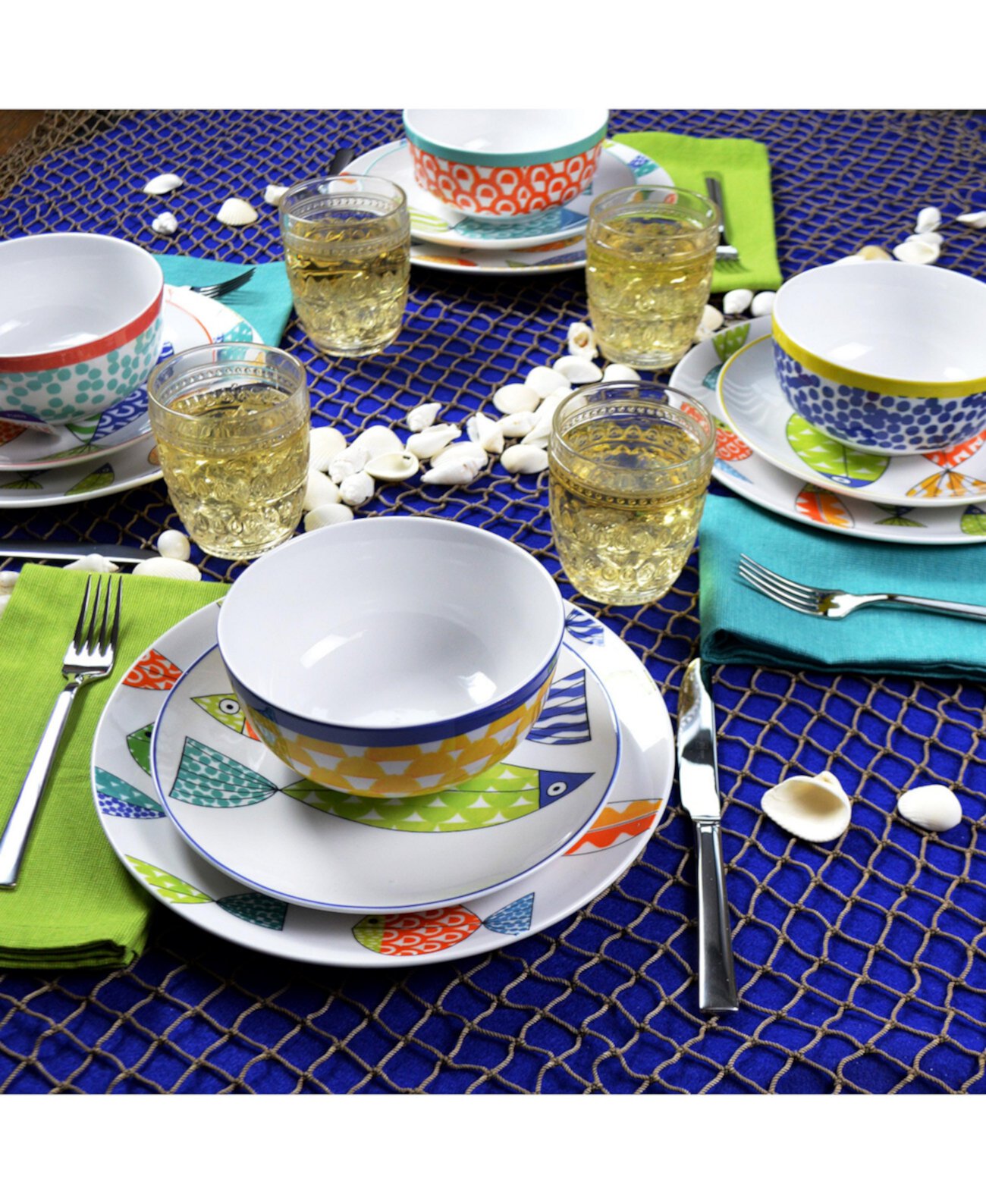 Набор столовой посуды из 12 предметов Fresh Catch, сервиз на 4 человек Euro Ceramica
