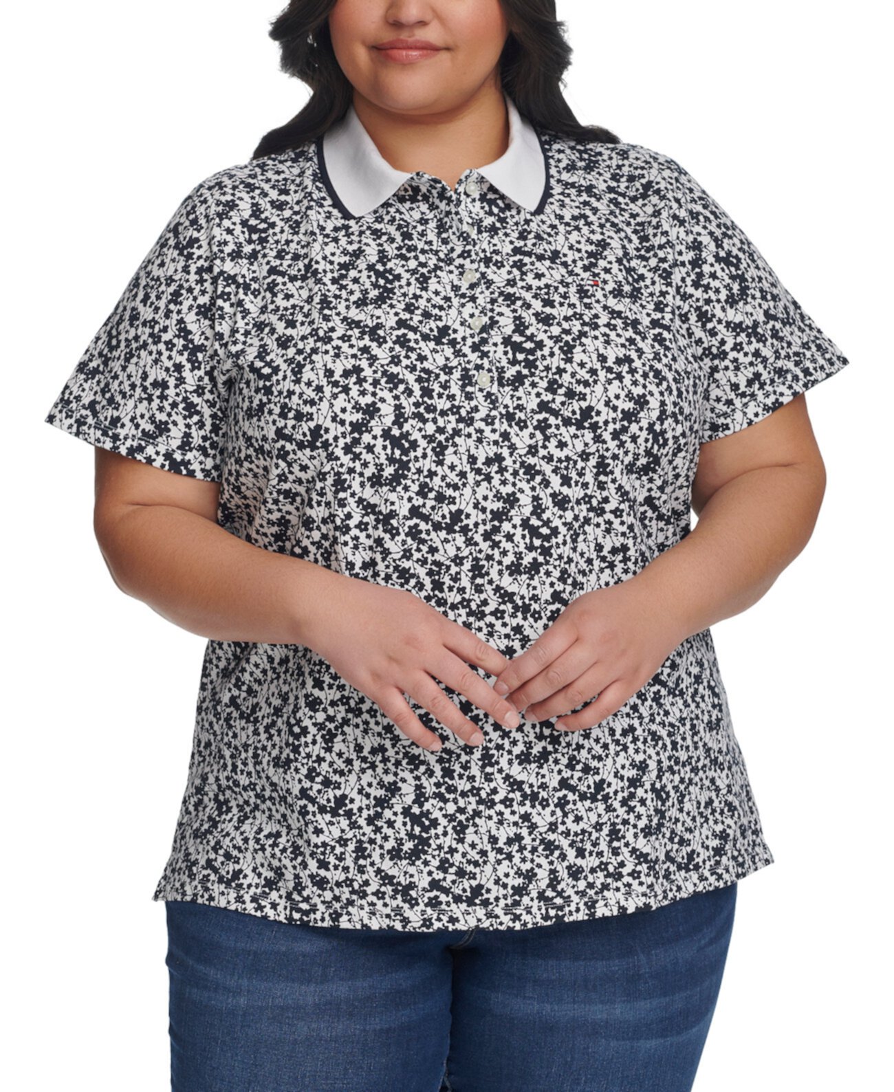 Женская футболка-поло больших размеров Tommy Hilfiger с цветочным принтом Tommy Hilfiger