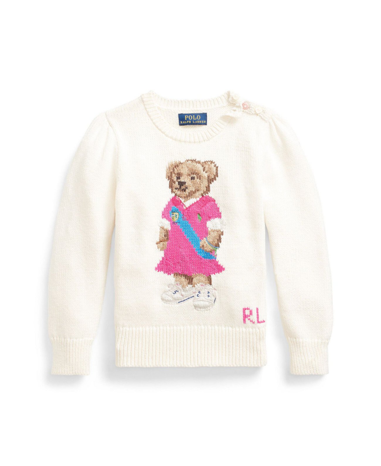Свитер с медведем-поло для маленьких девочек Ralph Lauren