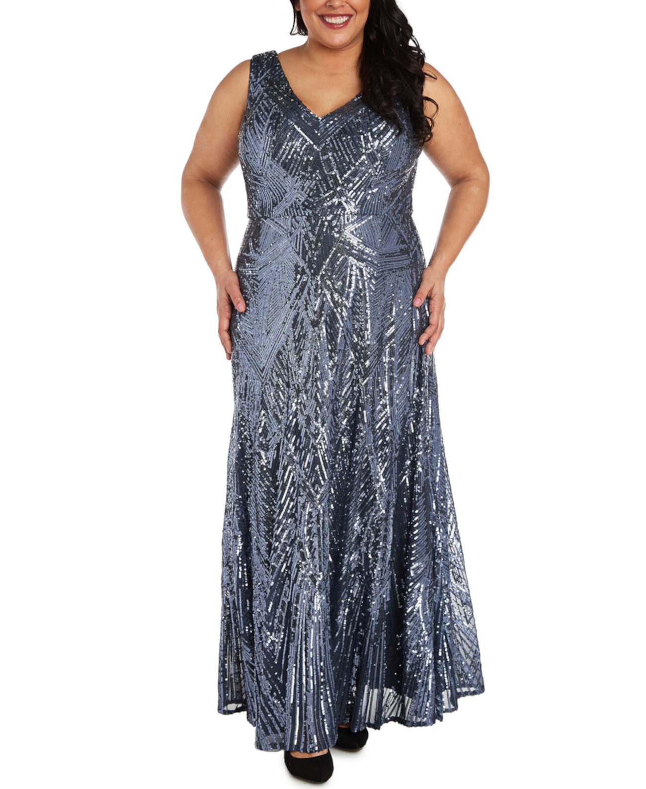 Расклешенное платье большого размера с украшением Nightway