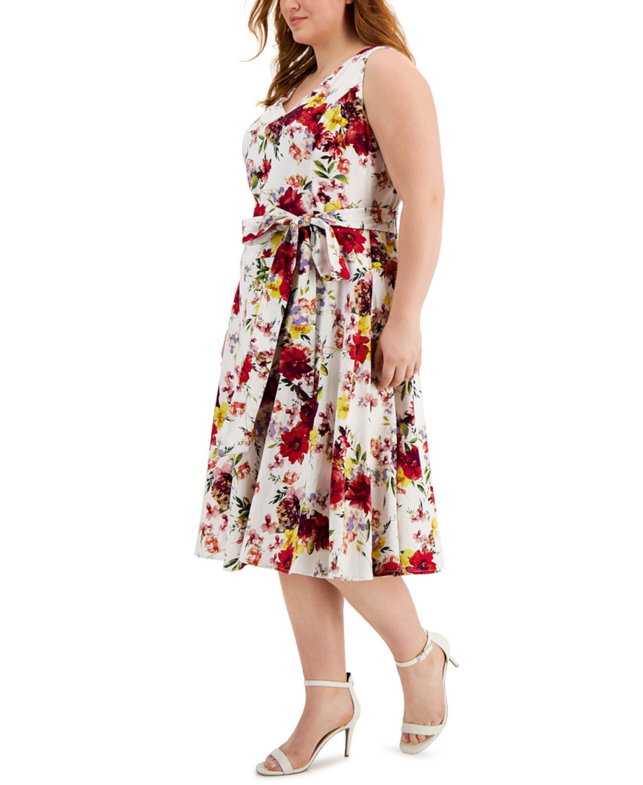 Платье трапециевидной формы с цветочным принтом больших размеров Taylor