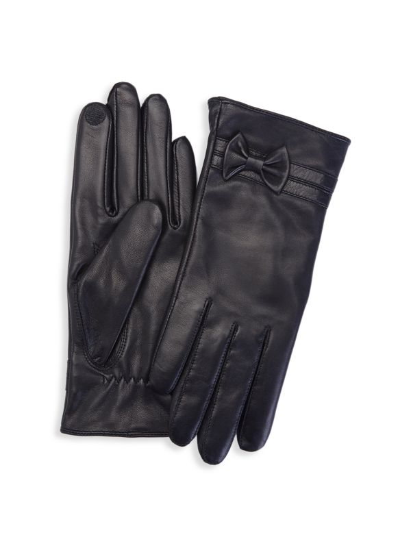 Кожаные перчатки с кашемировой подкладкой для сенсорного экрана ROYCE New York