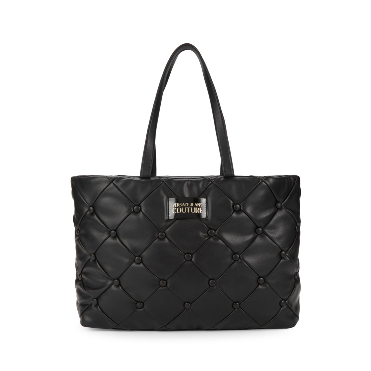 Стеганая сумка-тоут с логотипом Versace Jeans Couture