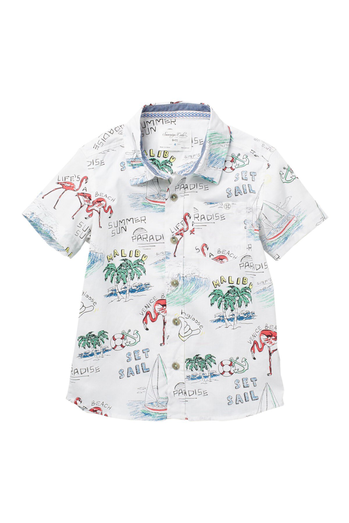 Рубашка с коротким рукавом с тропическим принтом Big Sun (для малышей и маленьких мальчиков) Sovereign Code