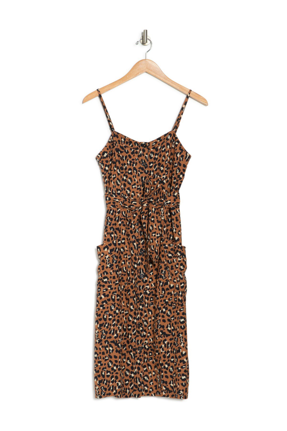 Платье миди с леопардовым принтом без рукавов Evie Rails